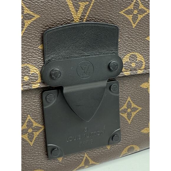 Louis Vuitton S Lock Monogram Macassar Canvas Crossbody Bag - Picture 10 of 15